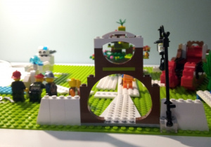 „Zimowe miasteczko", kompozycja z klocków Lego